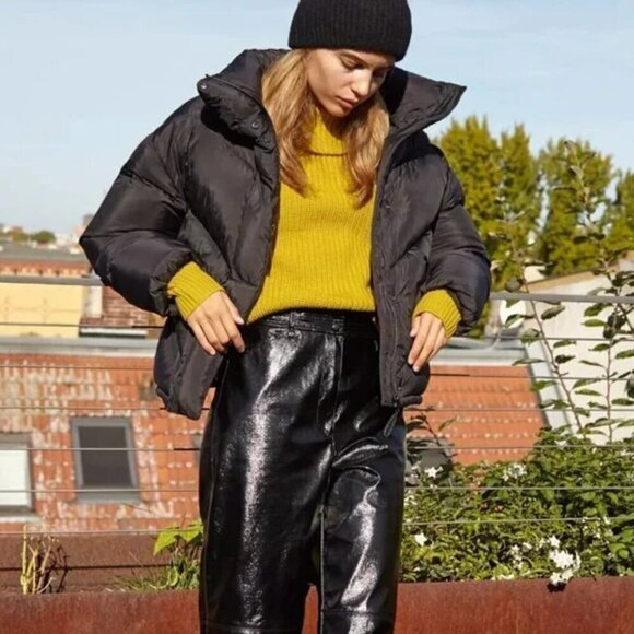 Aritzia Wilfred Montpellier Knit Merino Wool Turtleneck Dark Sunkissed Sz M - Picture 2 of 8